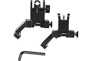 MHG Flip Up Offset Sights with Fiber Optic For Picatinny Rail,Offset 45...
