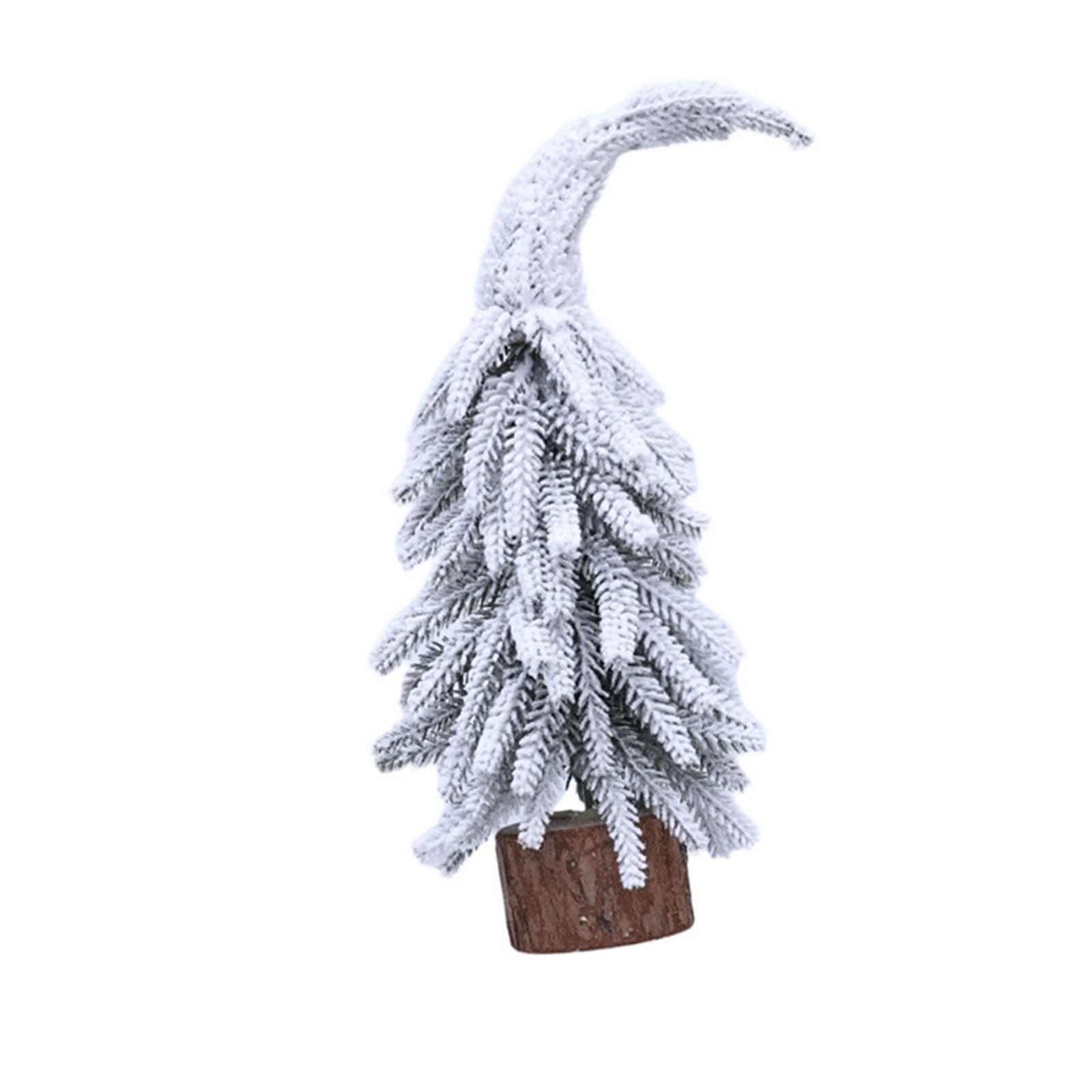KAQNTUD Tipped Miniature Christmas Tree Decorations with Wooden Base for Holidays Table Decoration Houses Office Festival Table Decoration for Christmas
