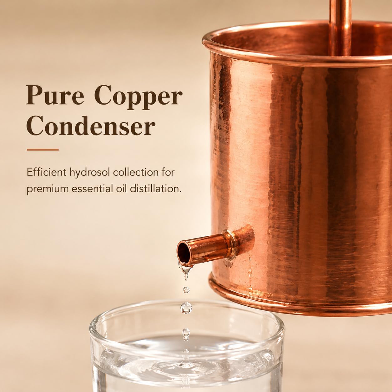 Kit de alambique de cobre con termómetro para destilación de whisky y aceites esenciales, capacidad de 2/3/5/10L, ideal para destilación de lotes pequeños