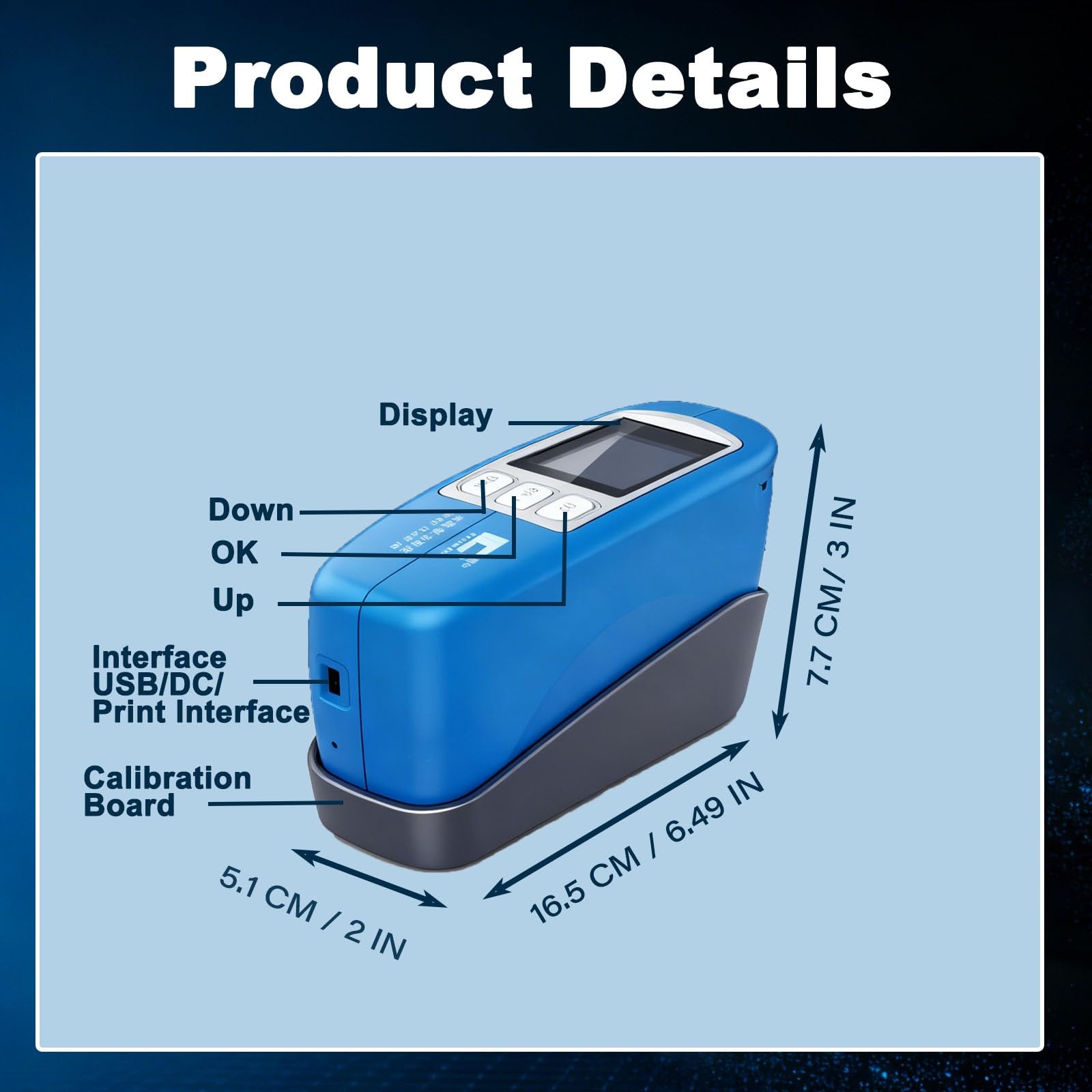 Gloss Meter e Glossometro Tri-Angolo 20°60°85°, Misuratore Lucentezza per Laboratorio e Produzione Industriale, Materiali Non Metallici e Metallo, Software PC Incluso