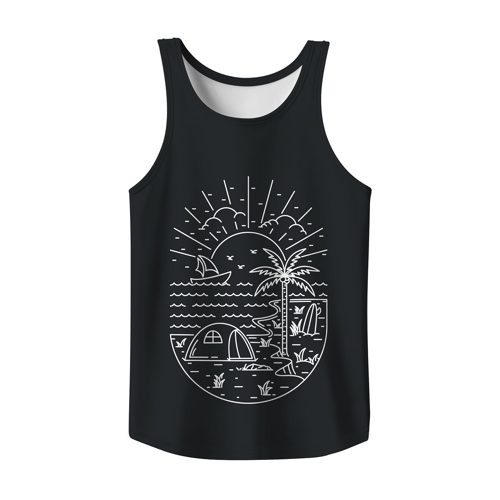 Rave Tank Tops Men Beach Tank Tops Graphic Summer Funny Sleeveless EDM Outfits Patriotic Shirts Up to 3XL