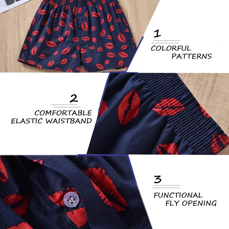 HiaLegion Boxer Uomo Americani Larghi Cotone Boxer con Apertura Traspirante Morbido Boxer Mutande Uomo Cotone