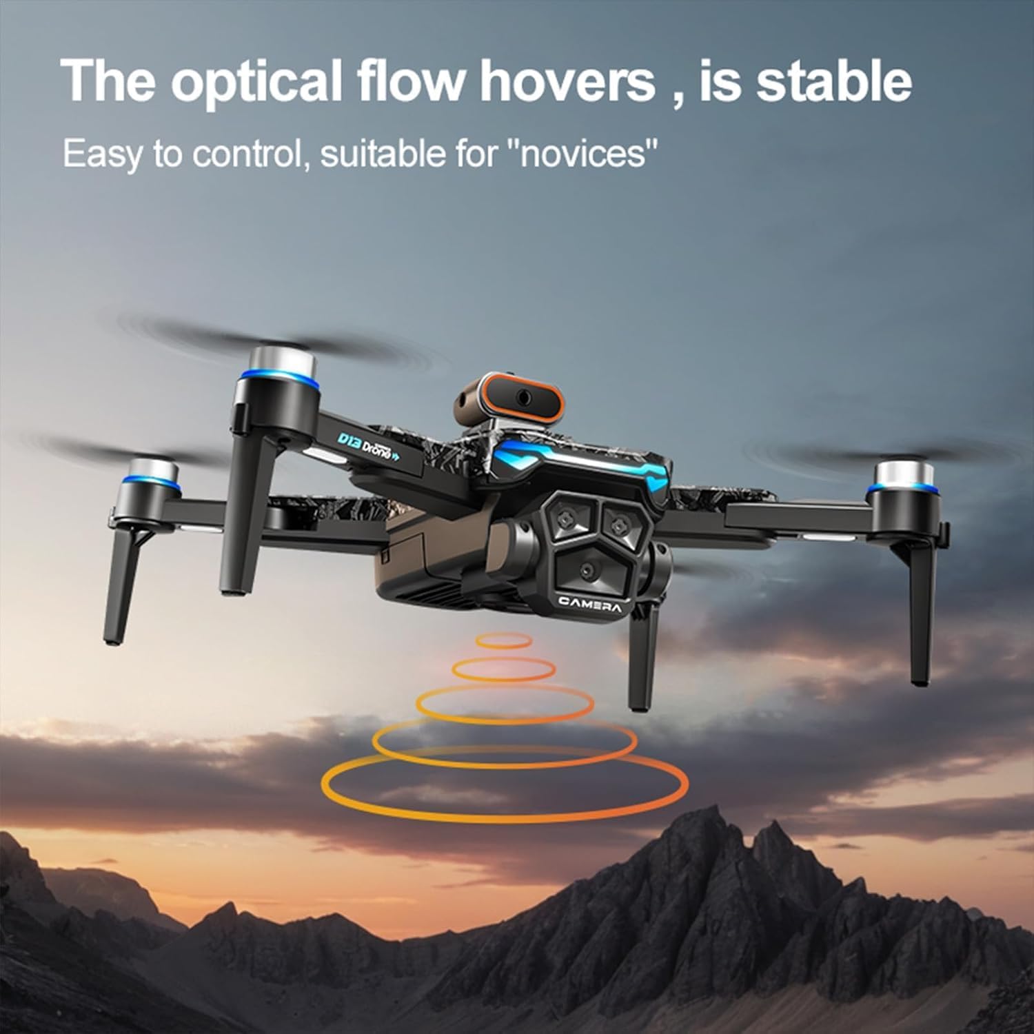 FPV Camouflage Drone with Camera for Adult&Beginner, 2K HD Big Screen RC Quadcopter, One-Key Takeoff&Landing,360° Circle Flip,Gesture Shut,Smart Obstacle Avoidance,2 Batteries,Gift for Men