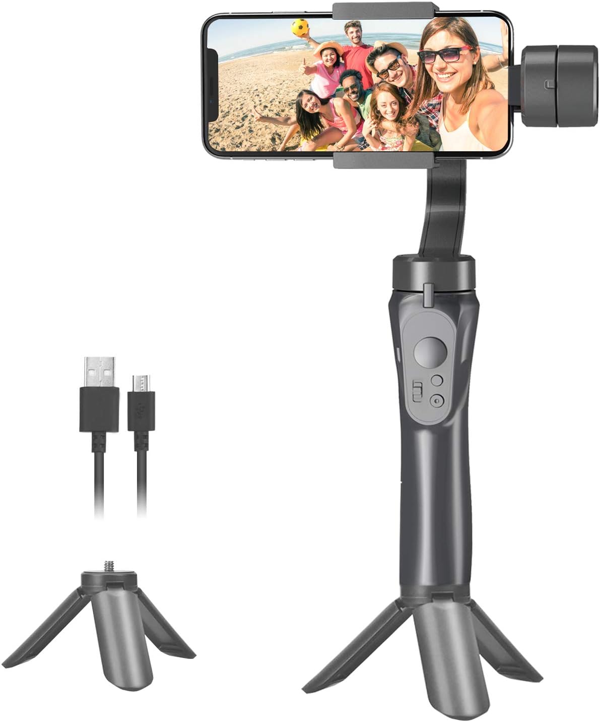 Exсluѕіvе Dіѕсоunt 🔥 Portable 3-axis Handheld stabilizer, Anti-Shake Gimbal stabilizer for Real-time Video Recording,for iPhone and Android Smartphones (with Tripod Stand)