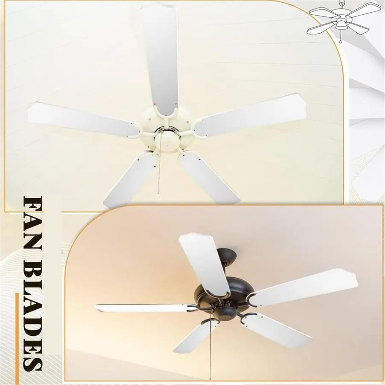Ceiling Fan Blades Replacement 10pcs Replacement Fan Blades for 42 52 Ceiling Waterproof Weatherproof for Broken Substitution