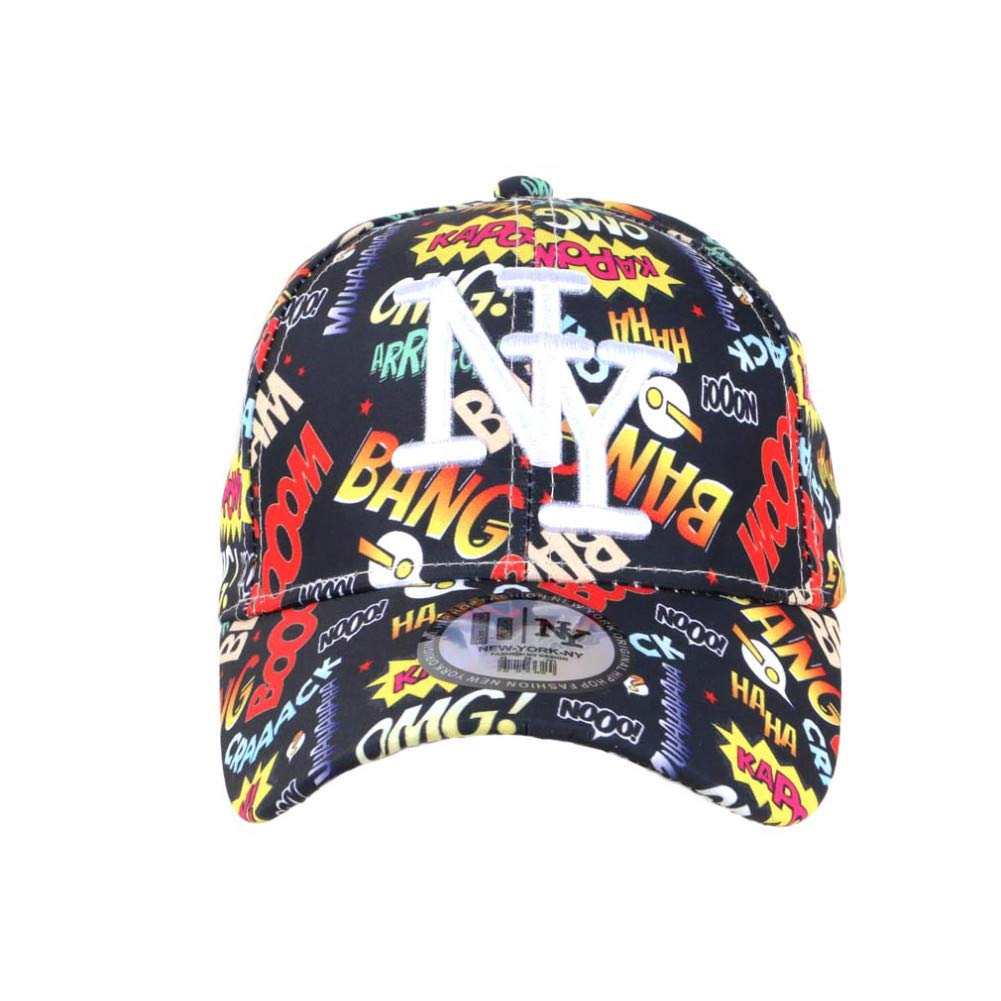 Cappellino da bambino NY nero e giallo, alla moda, da 7 a 11 anni