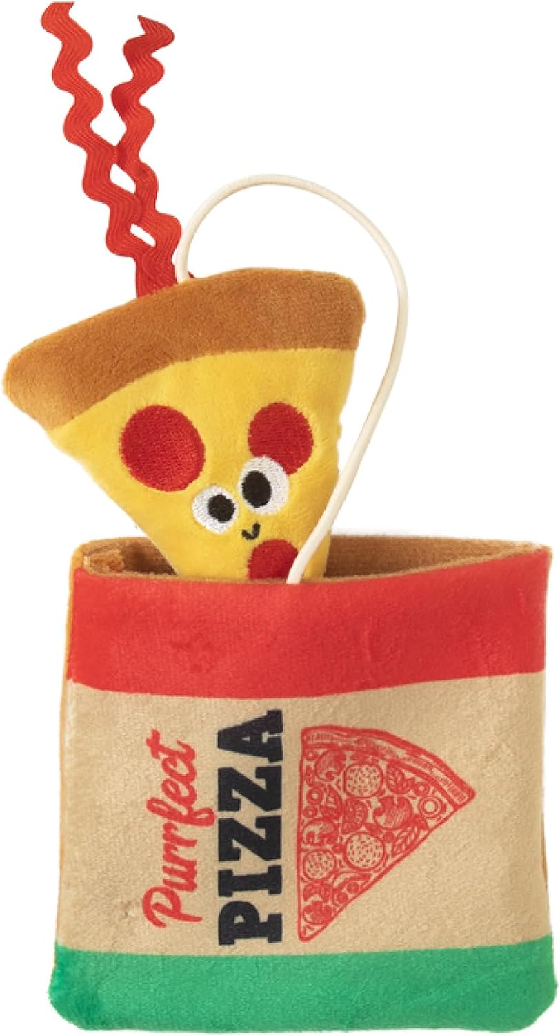 Mad Cat Purrfect Pizza Hide-A-Toy, Catnip + silvervine cat Toy, 2 Toys in 1, for Cats of All Ages