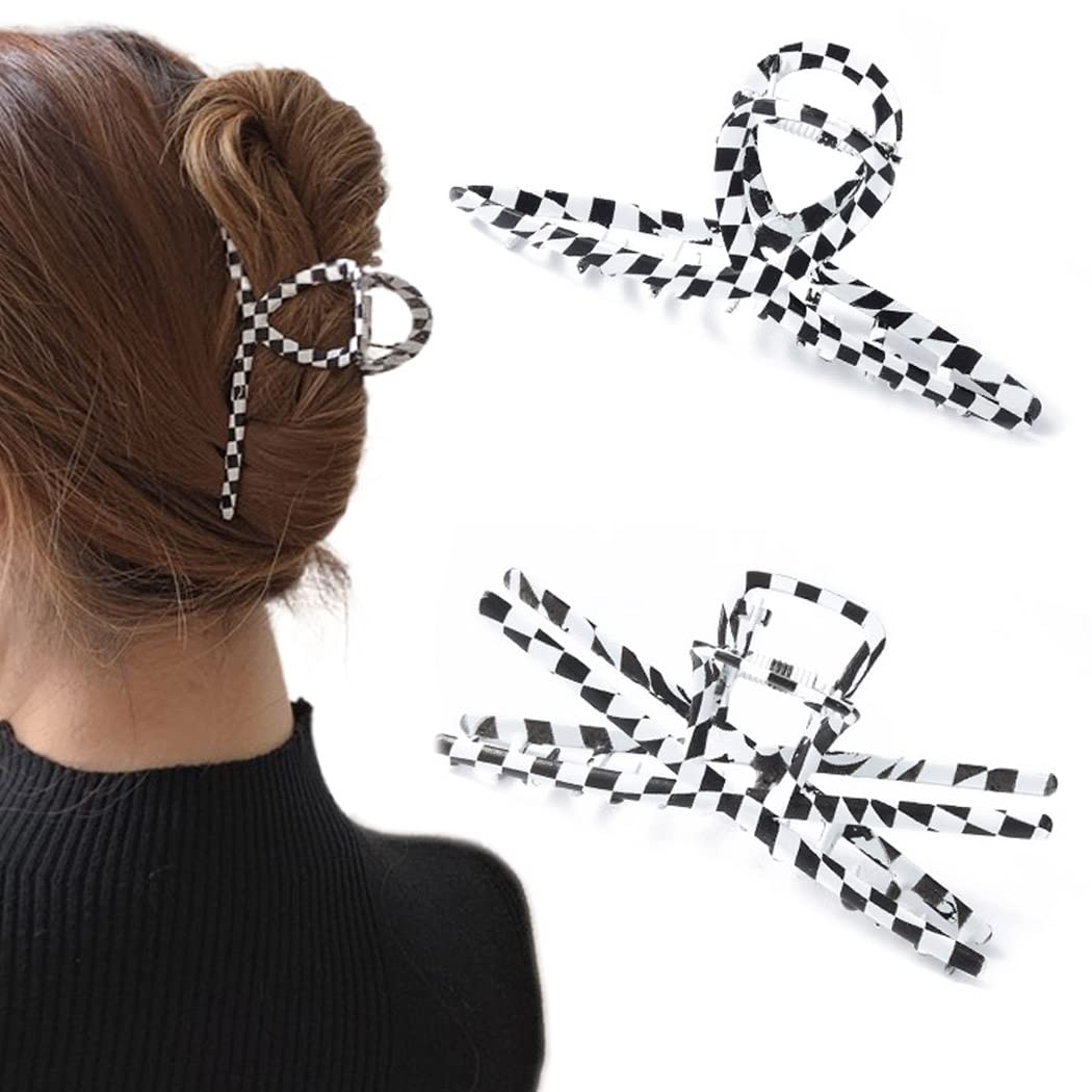Pince à cheveux à forte tenue grand format 11cm clips en métal noir femmes