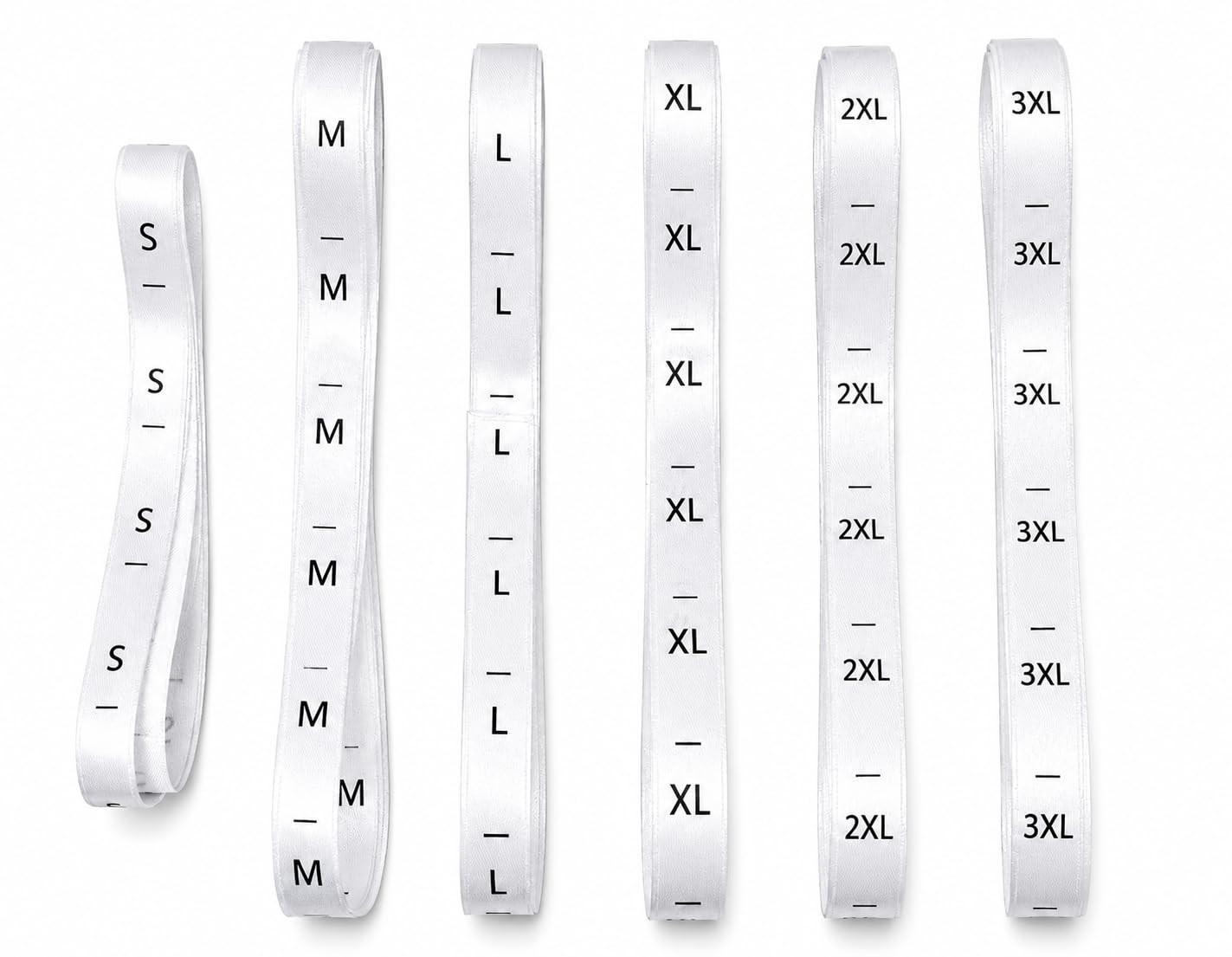 MOREL Satin Size Label (S, M, L, XL, 2XL, 3XL Size) Pack of 600 Labels[ 100 Labels of PER Size] (Off-White) Number ROLL Tags for Clothing, Dresses, and Other Projects-image-20