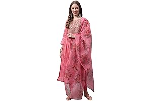 Women's Unstitched Chanderi Modal Butti Kurta with Leggings & Dupatta
