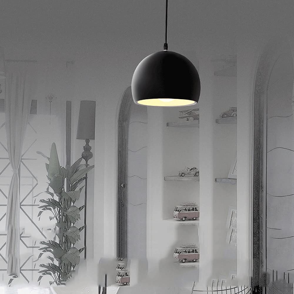 Lampa wisząca w kształcie kuli, czarna aluminiowa lampa wisząca, żyrandol sufitowy do jadalni, oprawy oświetleniowe E27, nowoczesne minimalistyczne lampy wiszące do sypialni, wyspa kuchenna, p
