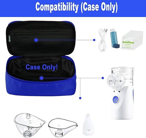 Vista 2 de Beautyflier Estuche de transporte de viaje para nebulizador portátil, espaciador de inhalador para niños y adultos, soporte para inhaladores, bolsa