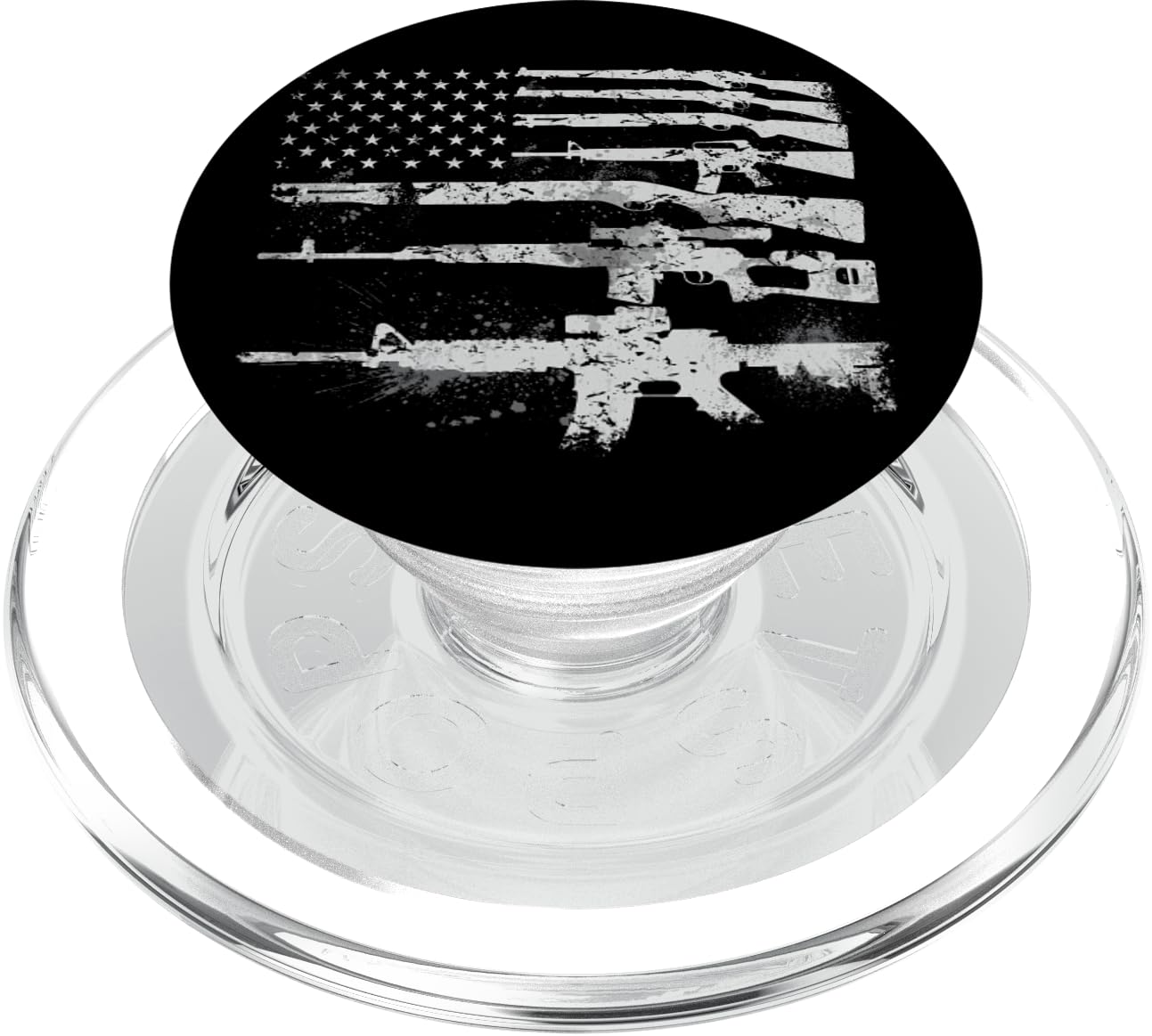 USA Flag Guns Weapons Rifles 2A Amendment Fathers Day Gift PopSockets PopGrip: Swappable Grip for Phones & Tablets PopSockets PopGrip for MagSafe