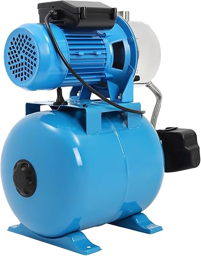 Miniatura 3 de Bomba de pozo poco profundo 1HP con tanque de presión, cabeza máxima de 148 pies, bomba de riego de acero inoxidable de 800 GPH con interruptor de