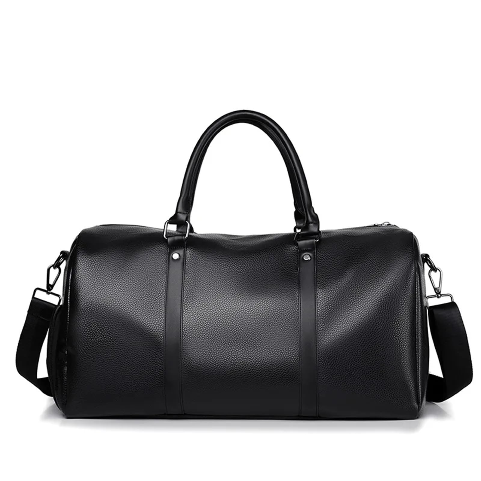 Bolsa De Viaje Lagre capacidad de cuero hombres mujeres bolsa de viaje bolsa de equipaje de mano fin de semana bolsa de lona masculina bolsa de hombro gimnasio Fitness bolsa de mano Para Viajar(Black)