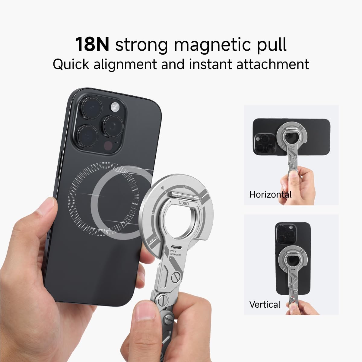 VSGO Multi-Functional Phone Stand — Unlock Endless Shooting Modes (Silver)