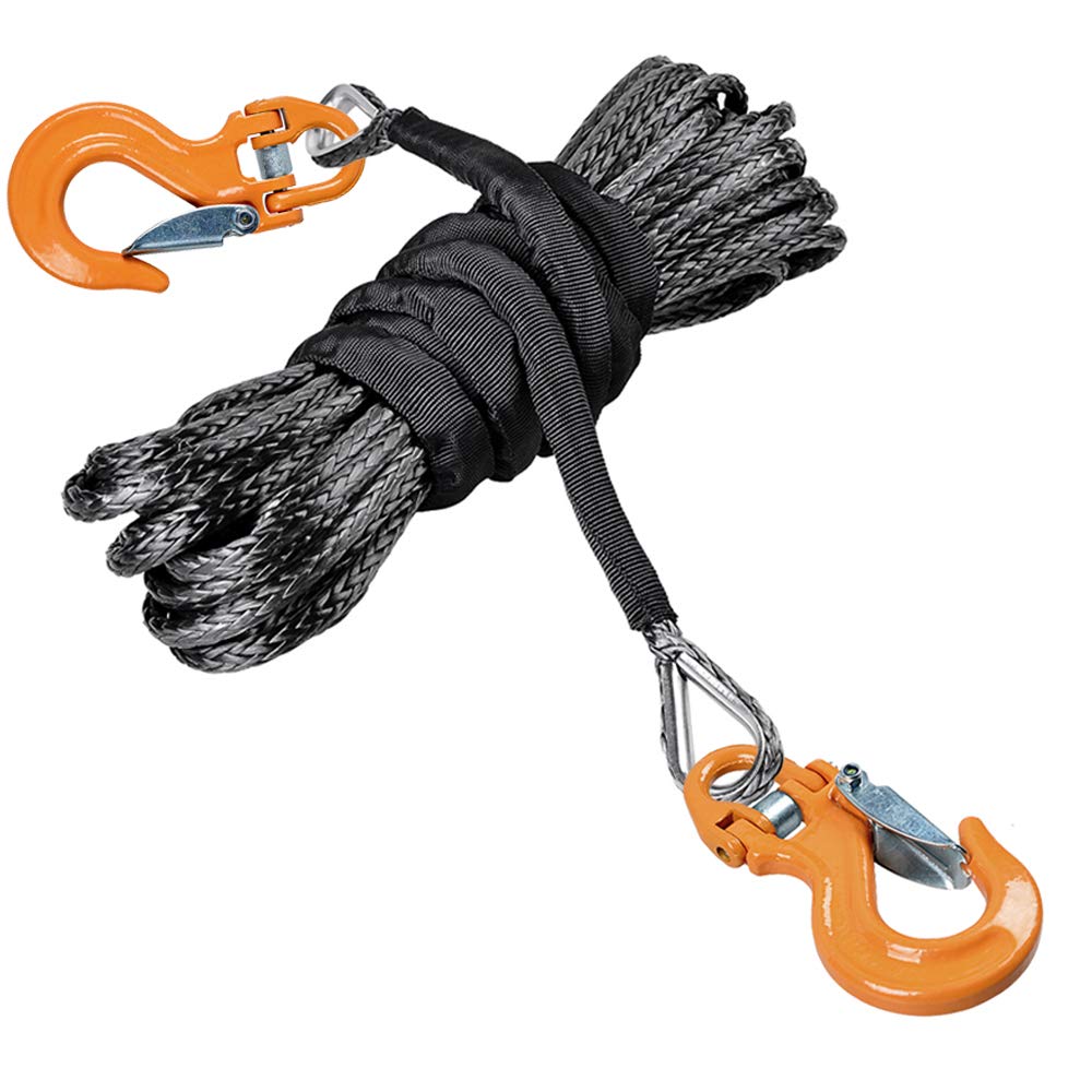Winch String Line Rig Big Rigs VEVOR Blue Synthetic Winch Rope 100 Ft. X 3/8 In. Winch Line ...