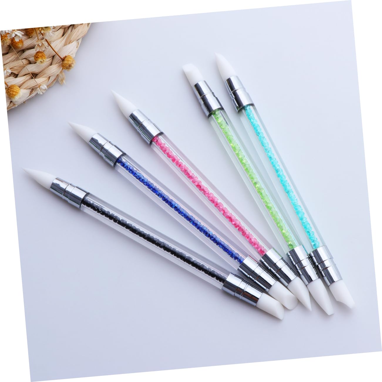 Healeved 15 Pezzi Strumenti Per Nail Art Penna Gel Con Manico in Strass Acrilico Non-design Per Smalto Per Unghie