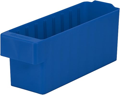 Akro-Mils 31142 AkroDrawer - Cajón de almacenamiento apilable de plástico (11-58 pulgadas x 3-34 pulgadas x 4-58 pulgadas), azul (paquete de 6)