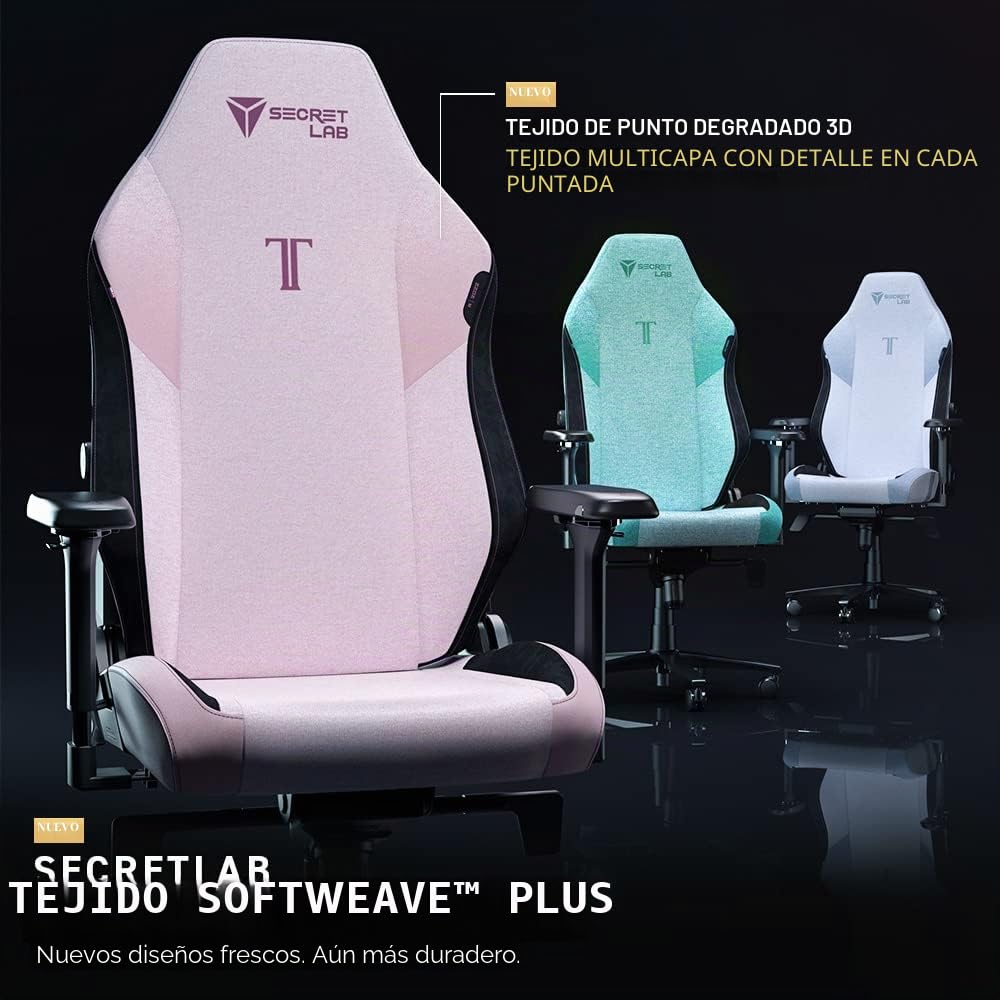 Secretlab Silla Gaming Titan EVO Black3 - Tejido, Negro, Ergonómica | Soporte Lumbar, Reclinable, Cojín Magnético, Estándar (hasta 130 kg), Reposabrazos 4D