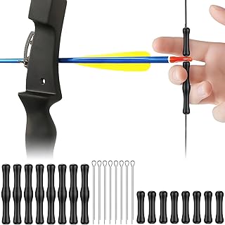 Pawfly 8 Sets Bowstring Finger Guards, Archery Bowstring Finger Savers for Recurve Bows & Longbows, Silicone Bowstring Finger Protectors for Hunting Shooting & Bowfishing, Black
