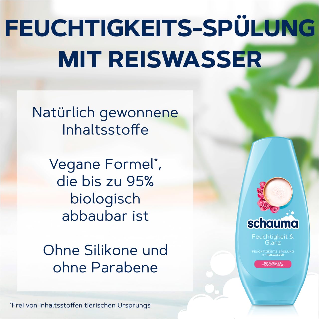 Schauma Schwarzkopf Moisturising Conditioner Moisture & Shine (2 x 250 ml), Hair Conditioner Makes Hair Shine - Image 3