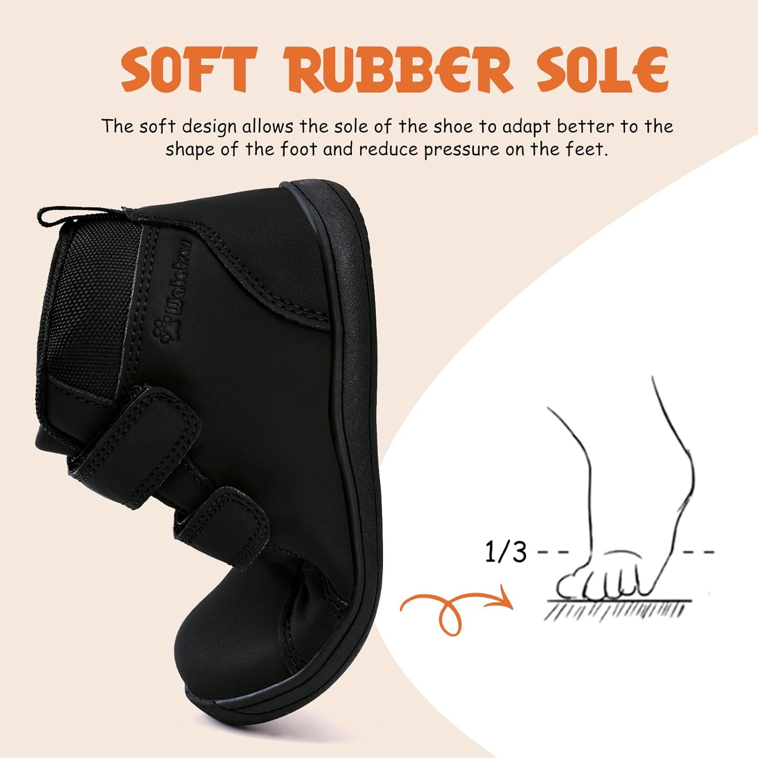 WateLves Toddler Little Kids Wide Barefoot Shoes Boys Girls Winter High Top Minimalist Sneakers Ankle Boots Leather Uniform Dress Shoes Naturally Splay - Image 4