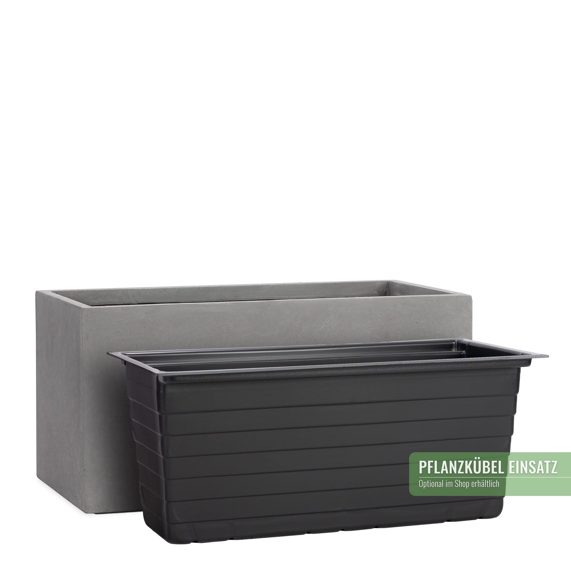 Pflanzwerk® Pot de Fleur Fibre de Verre Tub Gris 30x60x30cm *Jardinière antigel* *Protection UV* *Qualité européenne*