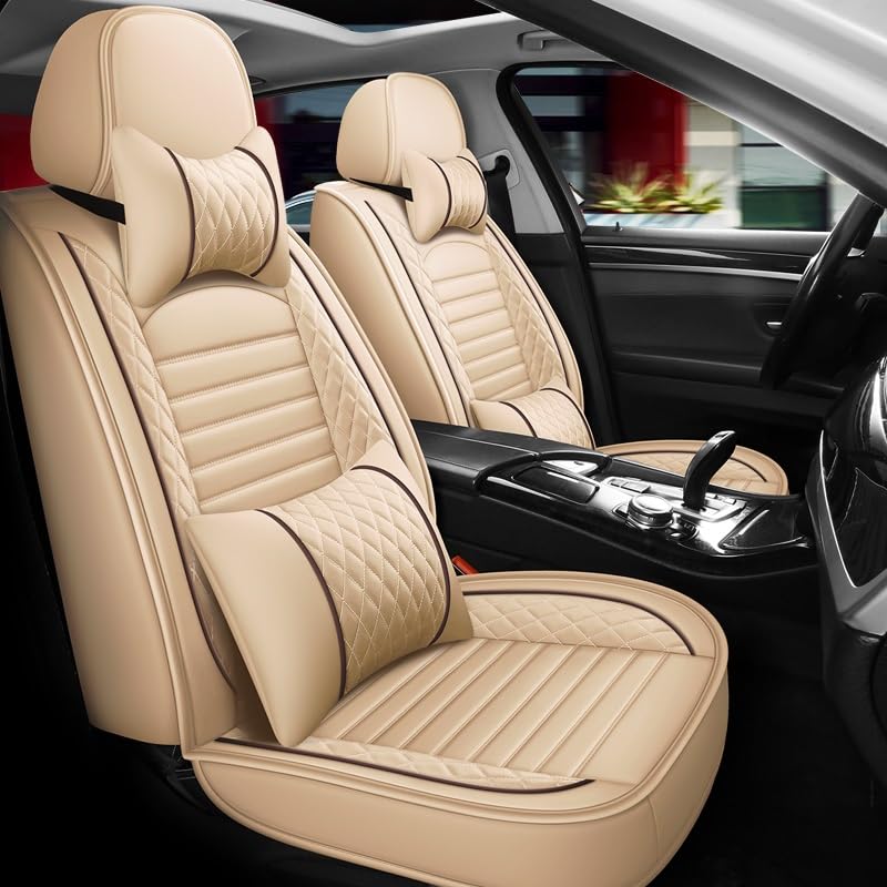 Couvre-coussin auto rembourré blanc cassé pour trajets quotidiens