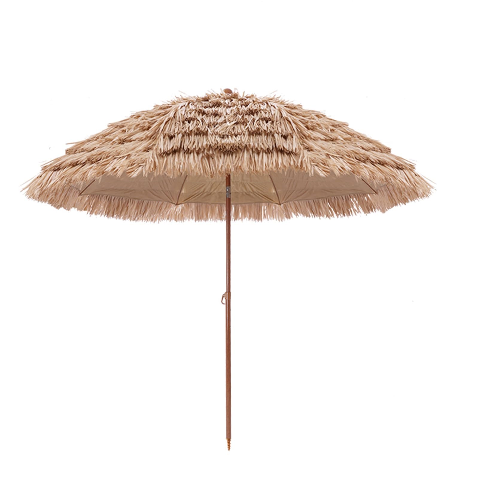 LRZPTDYU Portable Tropical Beach Umbrella 7ft 8ft Tiki Style Straw with Push Button Tilt, UPF 50+ Sun Protection for Pool, Patio, Bar