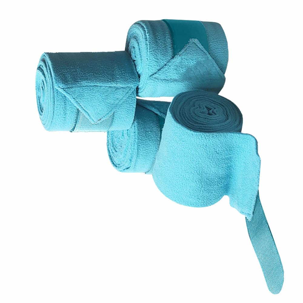 4Pcs Sky Blue Horse Bandages Leg Wraps, 12cm Equestrian Leg Wraps Stable Bangages for Horse/Pony Lightweight Breathable