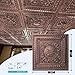 Art3d Drop Ceiling Tiles, Glue up Ceiling Tiles, 2'x2' Plastic Sheet in Antique Copper (12-Pack, 48 Sq.ft)