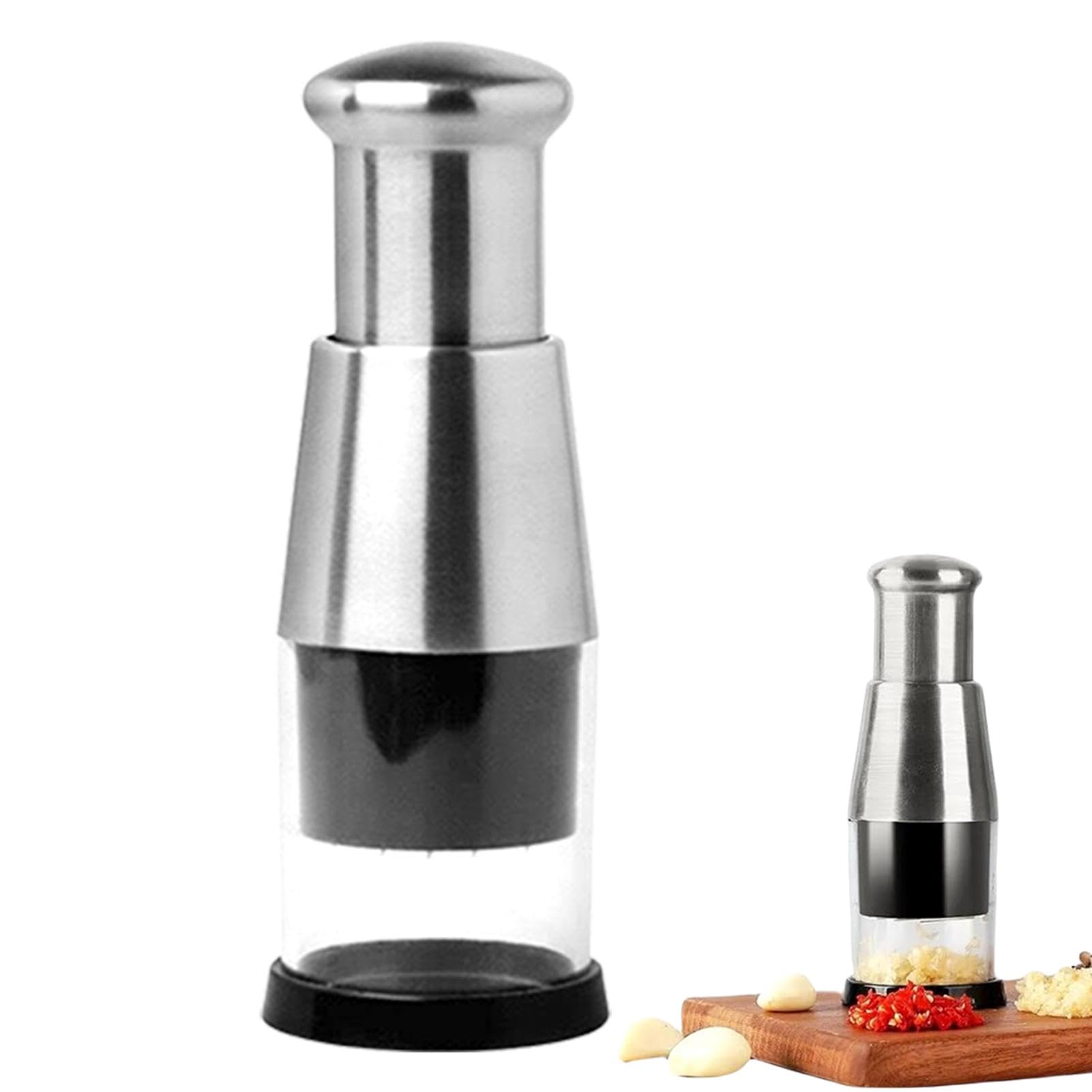 Ecrase Ail Dokeno Presse Ail Inox, échalote Hacheuse Ail, Coupe-Oignon, Presse-Ail Manuel à Pousser, Hachoir Gingembre, Presse-ail De Cuisine, Ustensile D'Ail Pour Ail, Poivrons, Oignons, Noir Epluche Ail