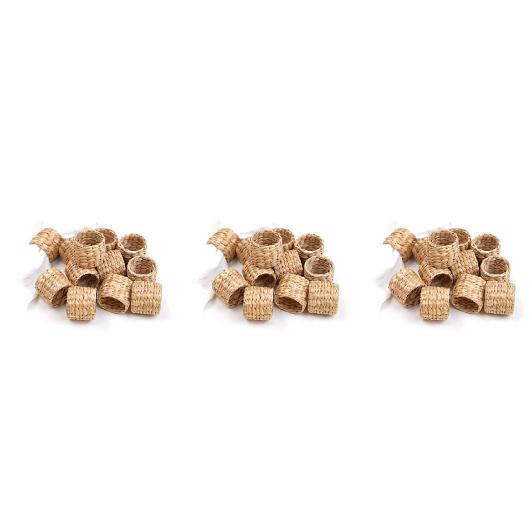 Hndhbfgrt 36Pcs Napkin Rings,Water Hyacinth Napkin Holder Rings - Rustic Napkin Rings for Birthday Party, Dinner Table Decoration