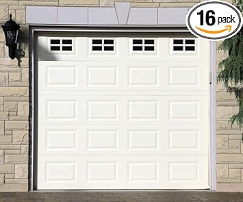 Garage Door Decorative Hardware 16 Pack 5 9 X 3 93 Single Car Large Door Faux Magnetic Windows All Season Weather Resistant Non Fade Pvc Small Panels Kits Easy Installation For Metal Garage Door Amazon Com