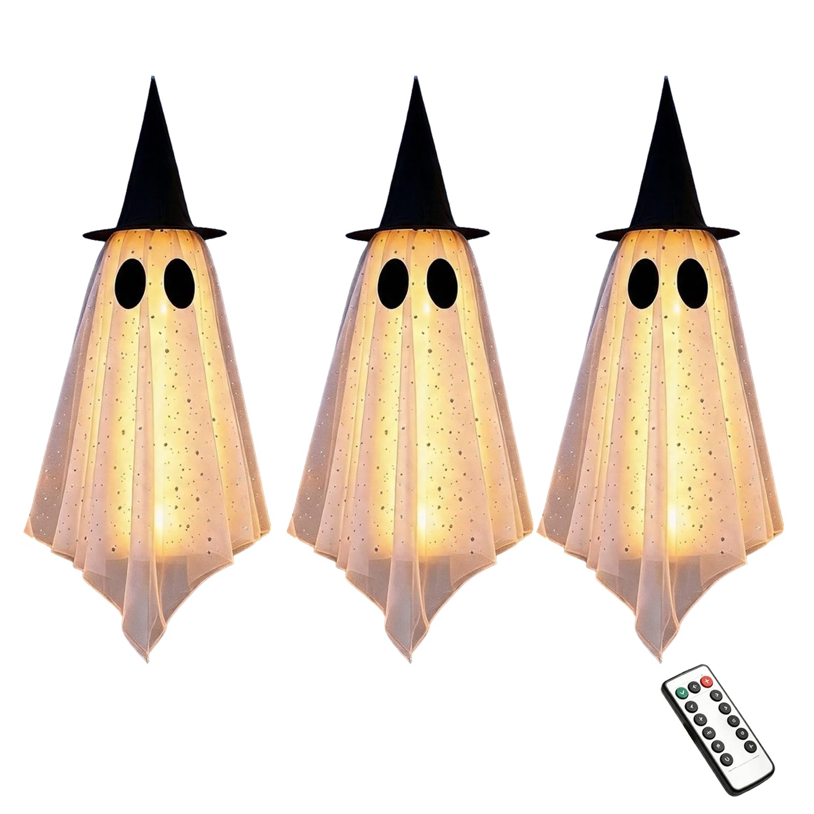 Wiszące dekoracje duchów, upiorne rekwizyty na Halloween, 3 szt