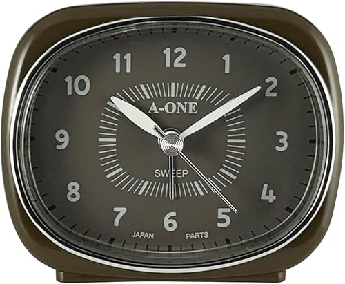 Reloj despertador silencioso cuadrado redondo – Diseño híbrido único, sin tictac, funciona con pilas, perfecto para decoración de dormitorio,