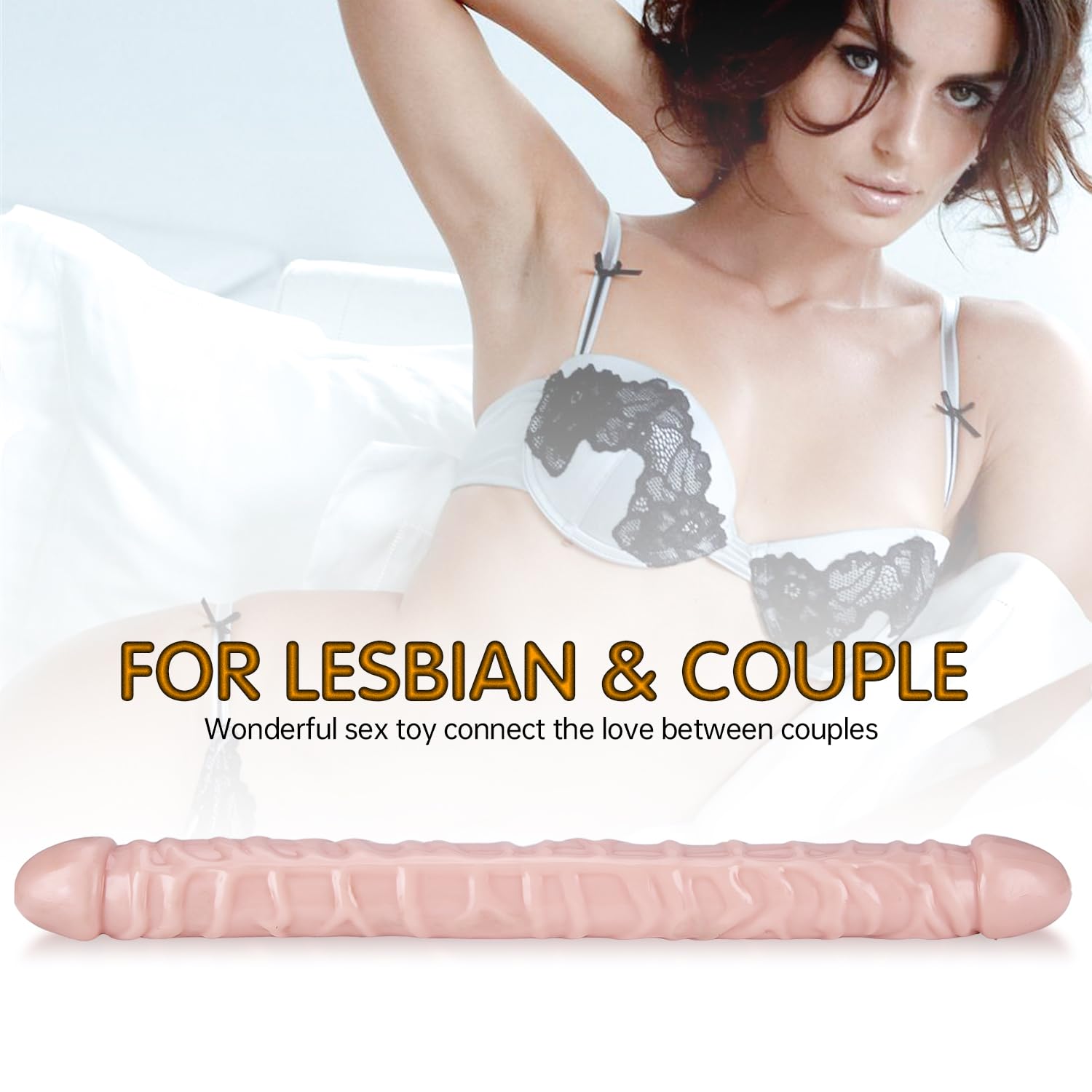 Dildo Nero Realistico Enorme Doppio Per Doppio Lato Lesbico Anale G-Spot Stimolatore Giocattolo Del Sesso Per Le Donne Uomini Coppie Dildo Lunghezza 44 CM Diametro 4 CM