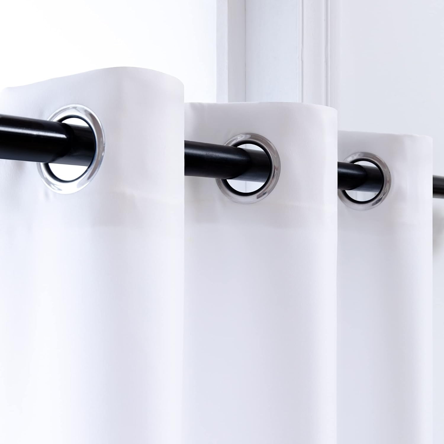 Pitalk Pure White Short RV Curtains for Camper Kitchen Room Darkening Grommet Top Blackout Small Window Curtain Tiers 24 Inch Length for Nursery Bathroom Loft 34 Wide by 24 Long Set of 2 Panels