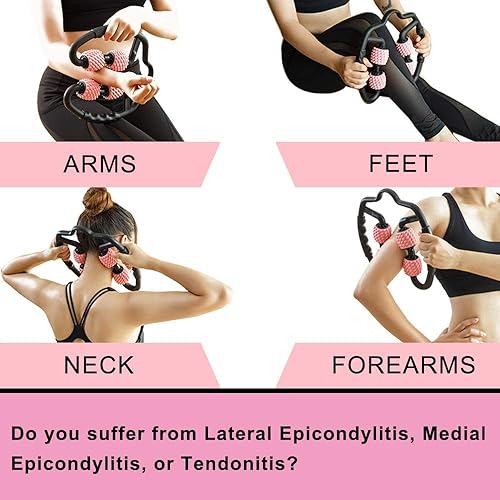 Miniatura 6 de StrongTek Masajeador de rodillo de punto gatillo para antebrazo, codo, mano, brazo y pierna liberación miofascial y fascial, auto masaje de tejido