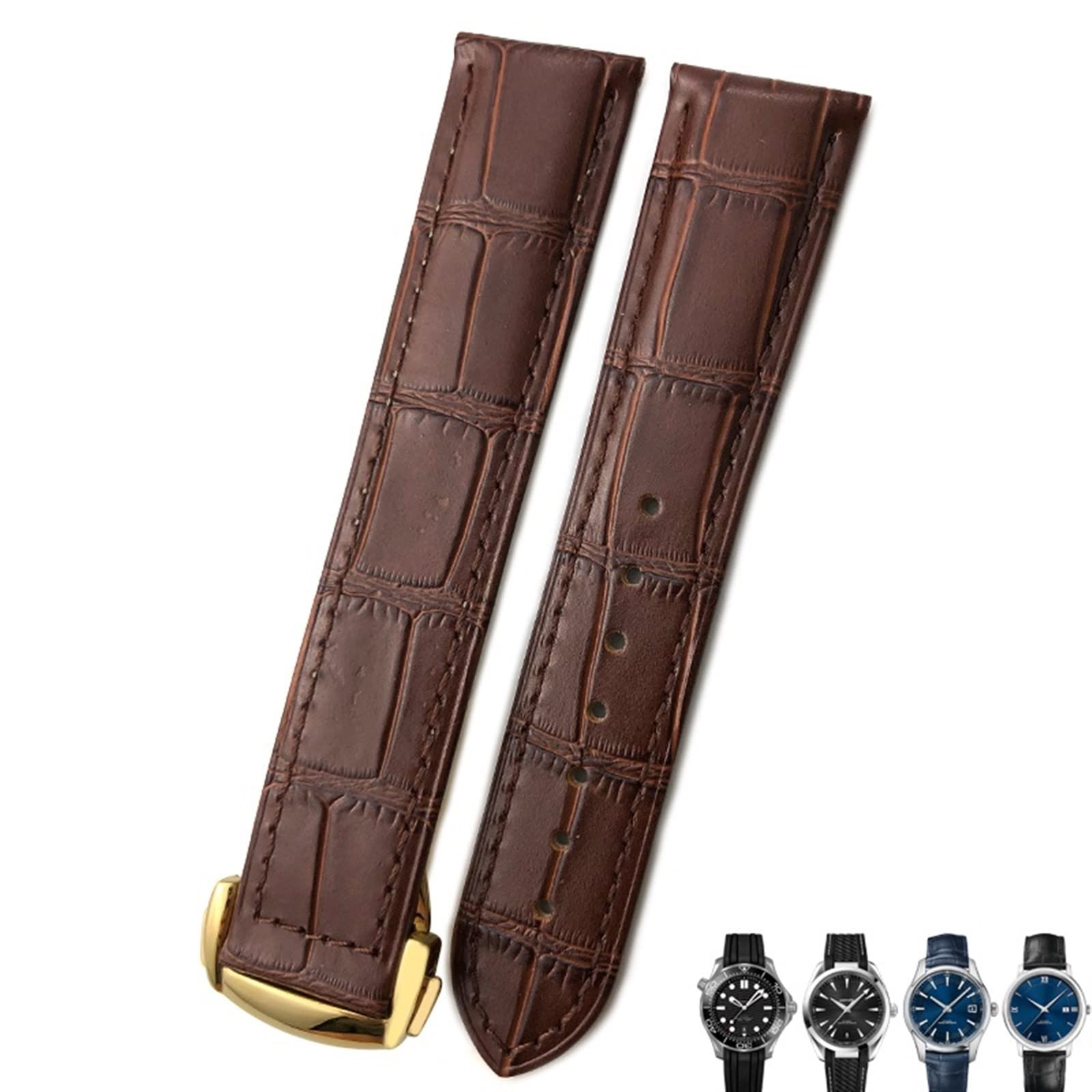 Bracelet de montre en cuir Omega Seamaster Speedmaster CZKE 20 mm