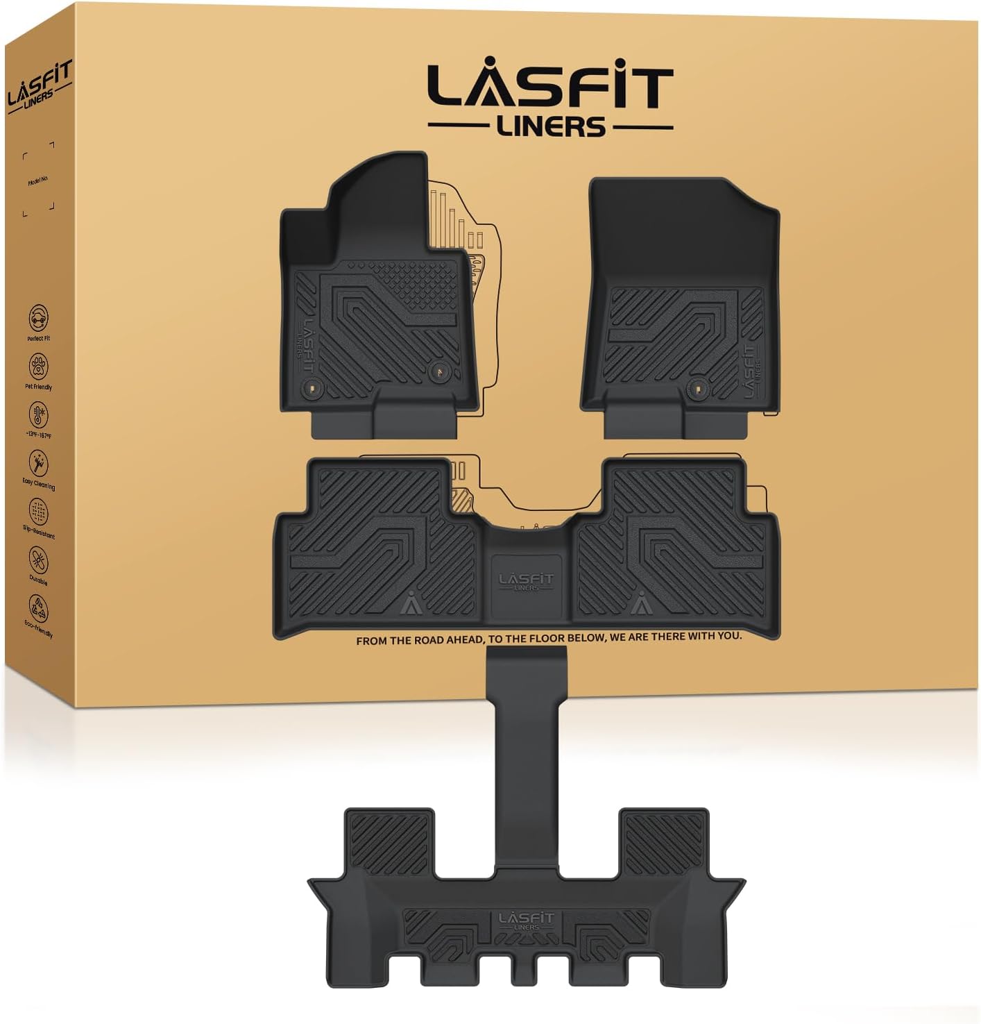 LASFIT Floor Mats for Kia Sorento Hybrid PHEV 2026 2025 2024 2023 2022 2021 (Not Fit Gasoline), All Weather TPE Custom Fit Floor Liners Car Mats Accessoires for Kia Sorento 2021-2026, Black 3)For Kia Sorento | 2021-2025 | Hybrid