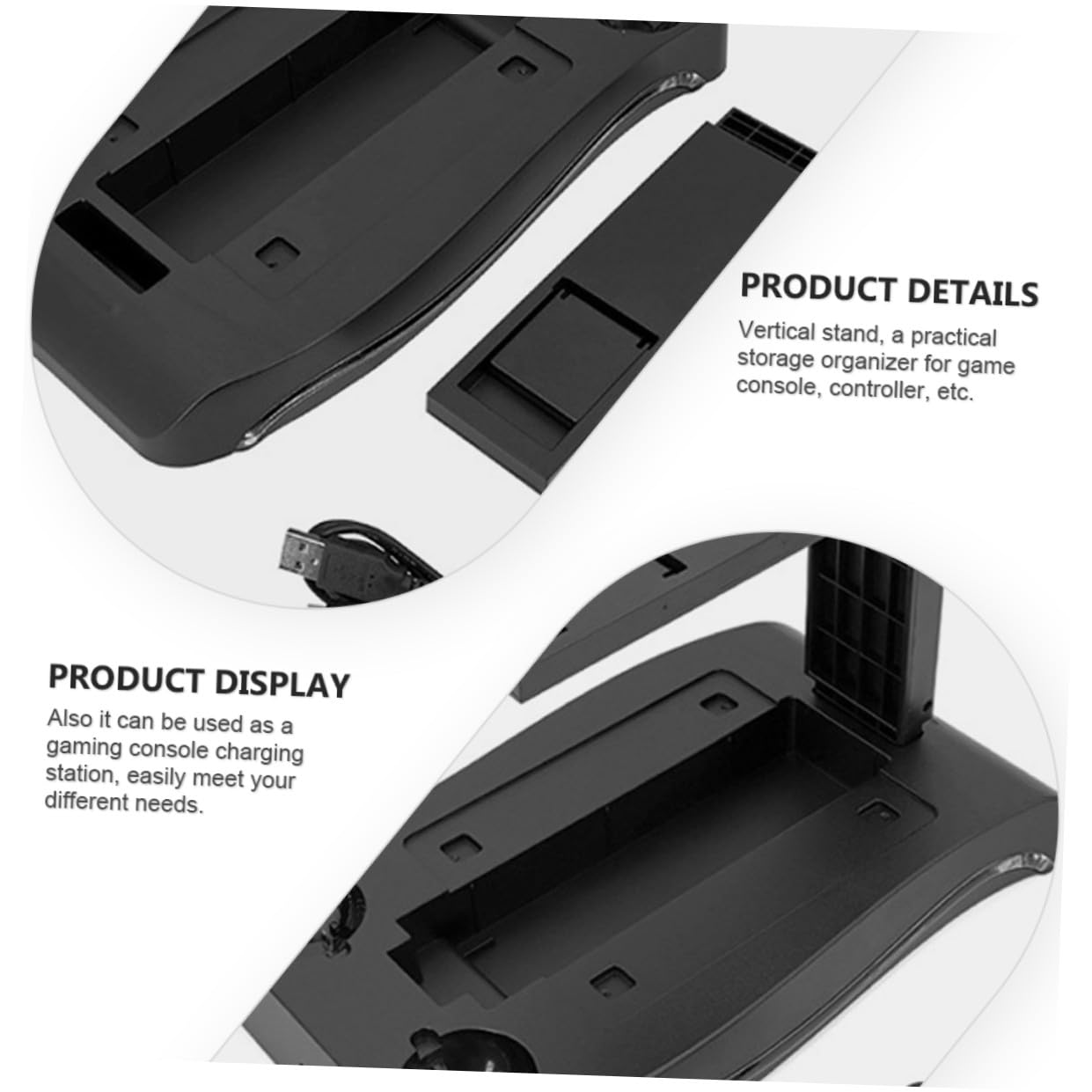 Supporto di Ricarica per Controller Vr in Abs Nero Funzione di Ricarica e Organizer per Console da Gioco Vr per Gaming