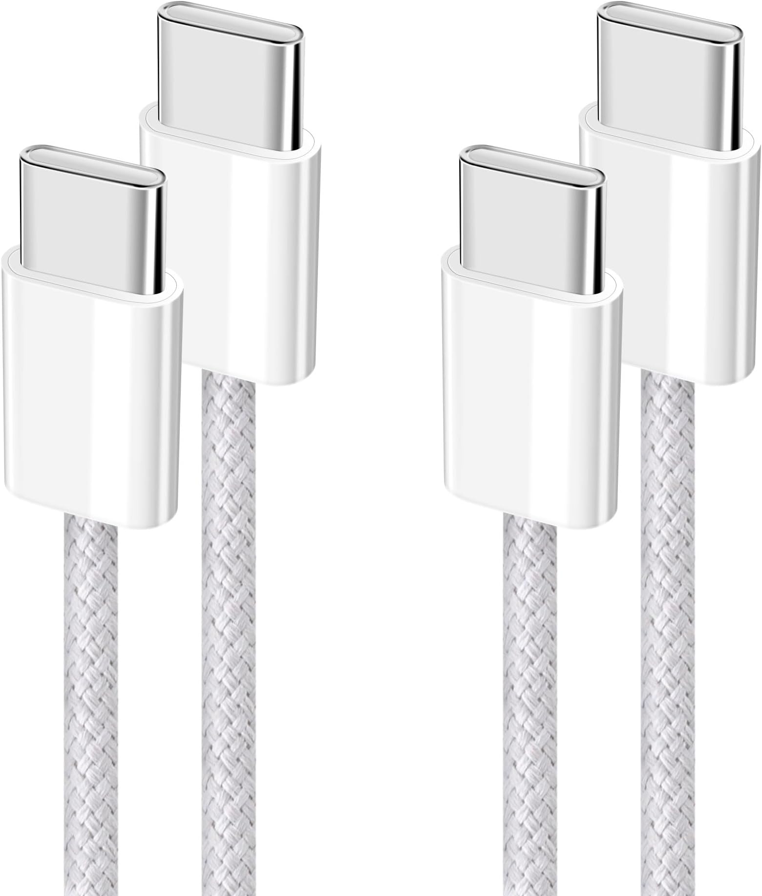 YISH USB C to USB C Charger Cable:Nylon Braided USB C to C Cable Fast Charge 2 Pack 3.28FT/1M 60W Type C Data Cable Compatible with iPhone 16 15 Pro Max Samsung Galaxy S24 S23 Pixel Sony iPad MacBook