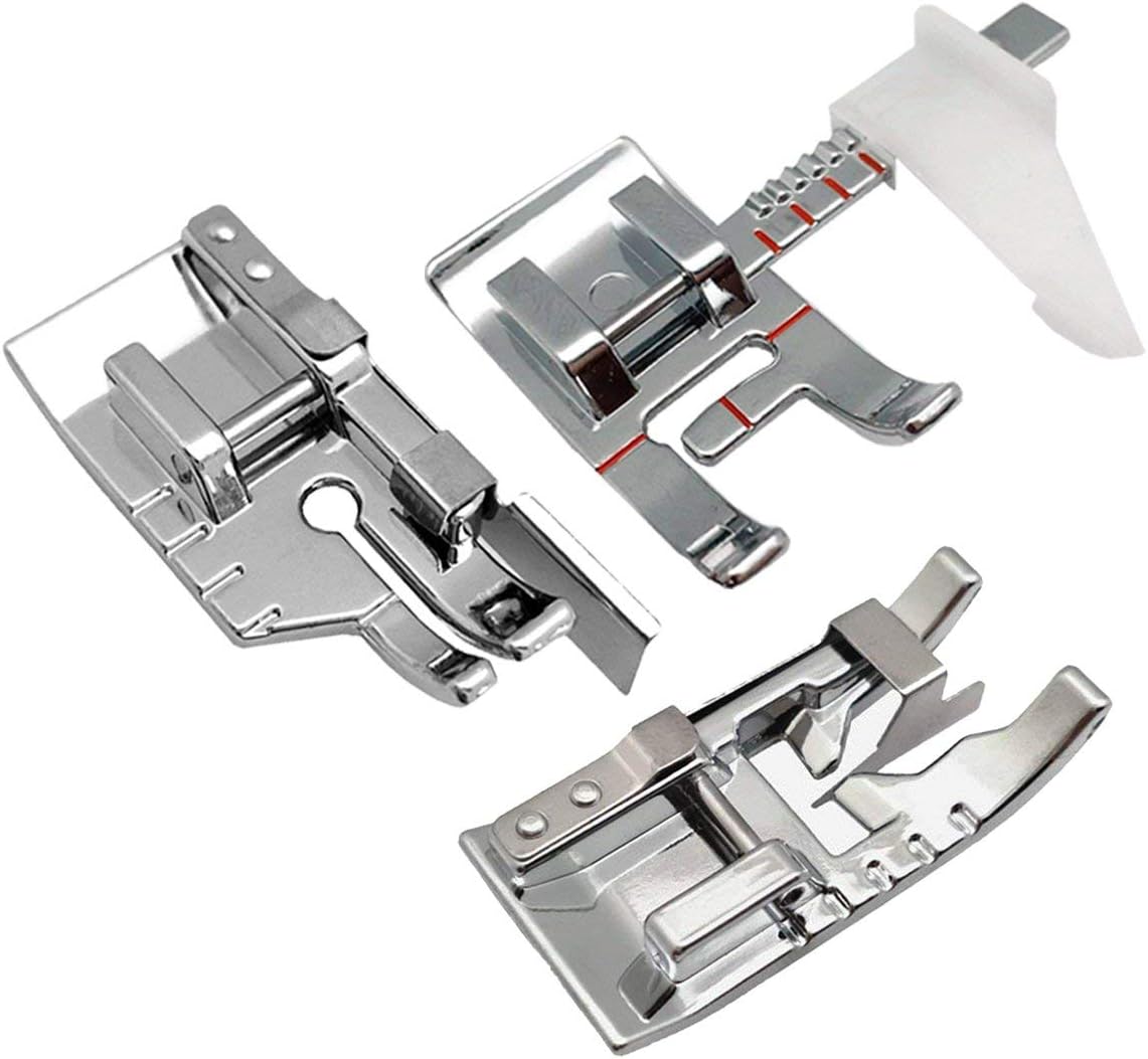 SNOWINSPRING Sewing Machine Presser Foot Set-1/4 Inch Quilting Foot/Adjustable Guide Sewing Presser Foot/Edge Joining Stitch In The Ditch Sewing Presser Foot For Most Low Shank Sewing Machine