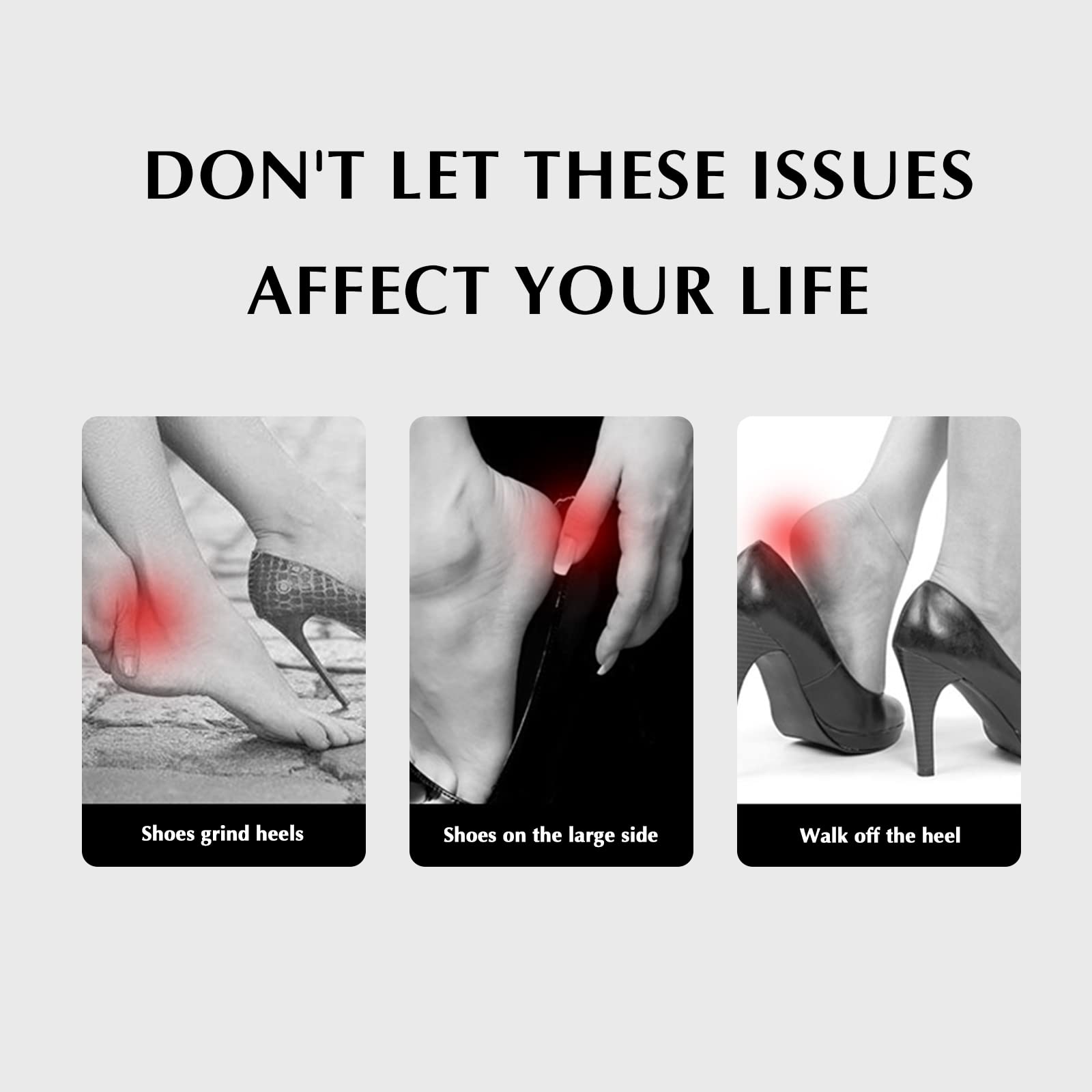 6 Pares Almohadillas para el talón, protección para el talón Autoadhesivas, Protector para El Cuidado de Los Pies para zapatos adecuado para hombres y mujeres