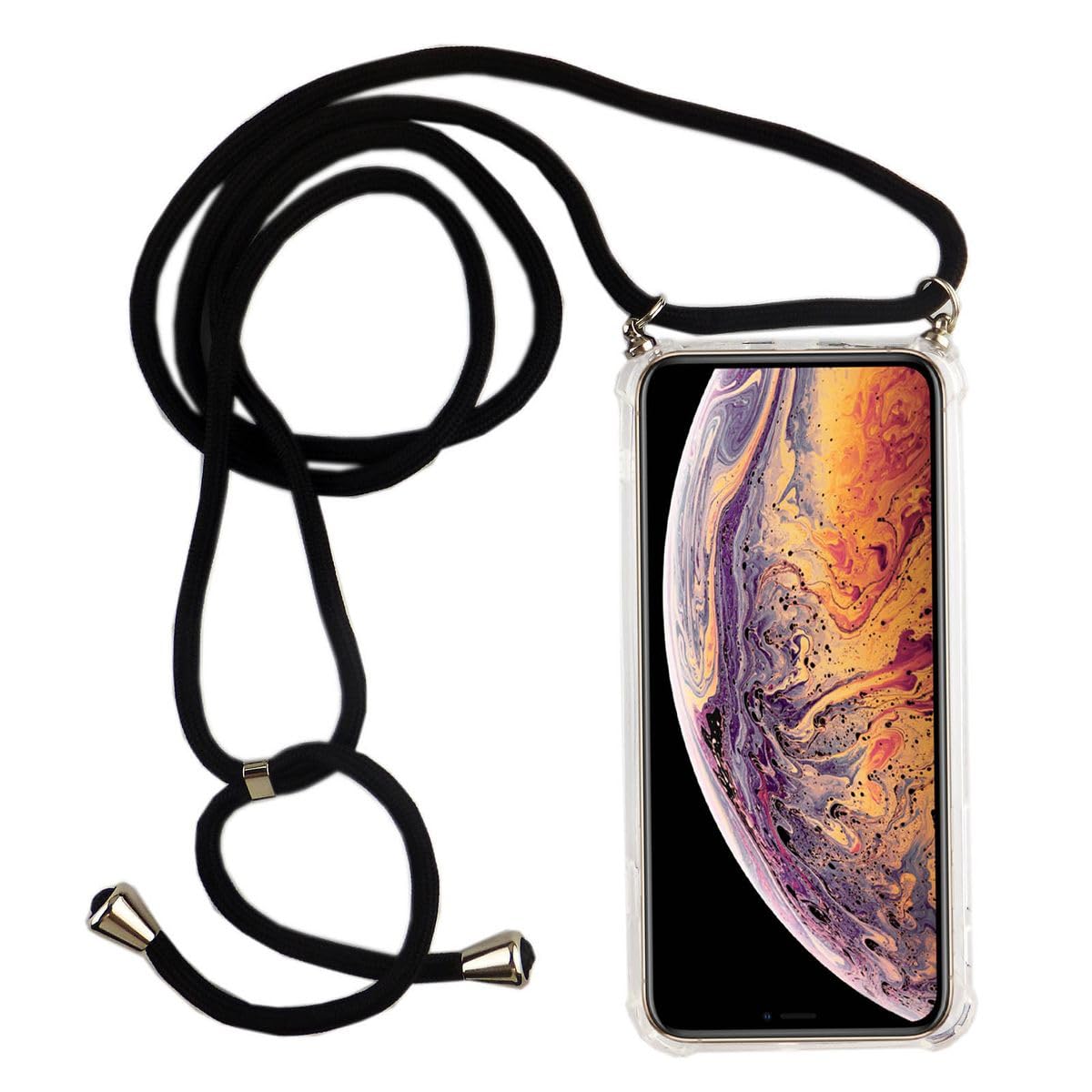 Chaîne de téléphone portable compatible avec Apple iPhone XS Max noir - 5