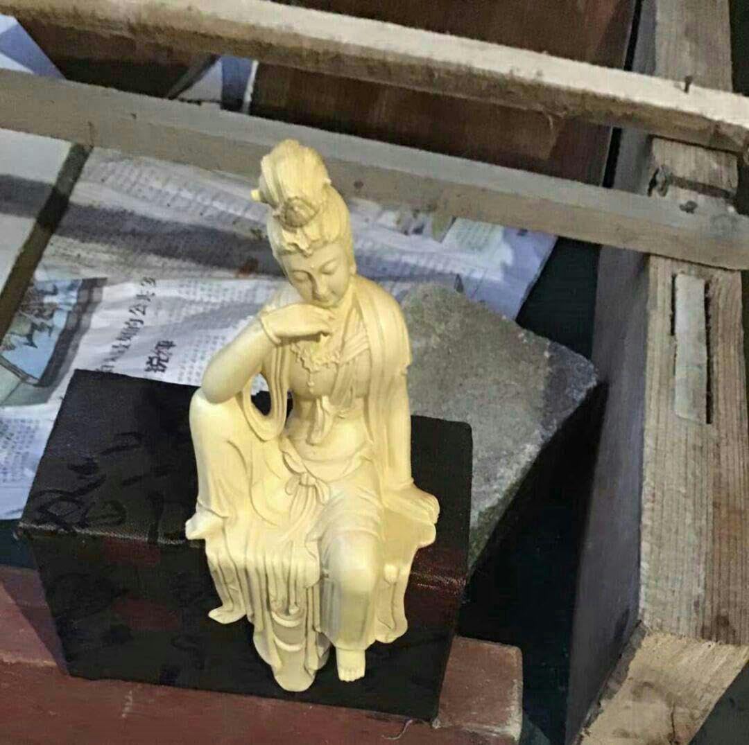 Amazon.co.jp: 現物撮影！黄楊木 細密木彫 木製彫刻置物 工芸品 美術品 