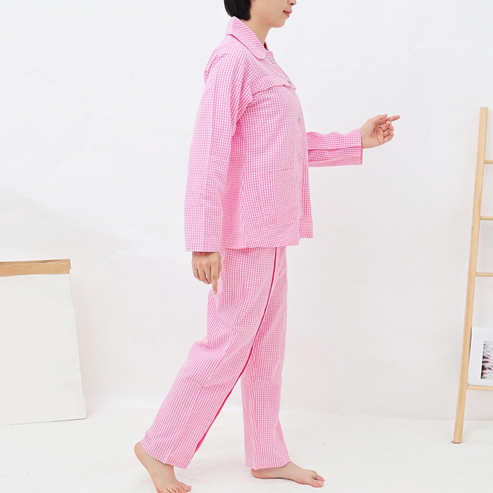 Ropa De Paciente En Cama, Pijamas De Paciente De Manga Larga, Vestidos De Hospital para Mujeres, Ropa De Enfermería Postoperatoria