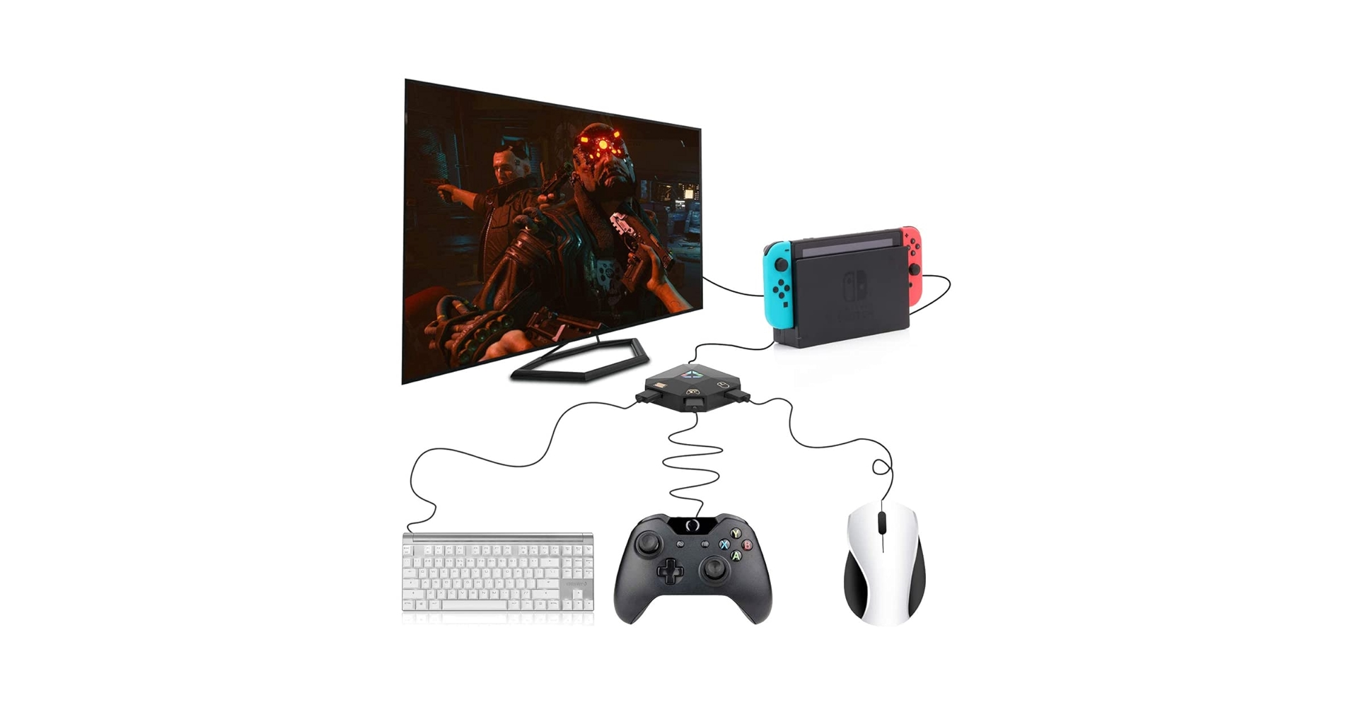 Nintendo Switch PS4 PS3 Przewodowy adapter klawiatury i myszy do Nintendo Switch/PS4